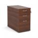 Desk high 3 drawer pedestal with silver handles 800mm deep - walnut R25DH8W