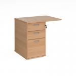 Desk high 3 drawer pedestal 600mm deep with 800mm flyover top - beech R25EP8B