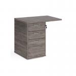 Desk high 3 drawer pedestal 600mm deep with 800mm flyover top - grey oak R25EP8GO