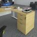 Desk high 3 drawer pedestal 600mm deep with 800mm flyover top - grey oak R25EP8GO