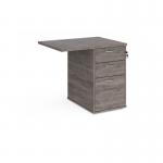 Desk high 3 drawer pedestal 600mm deep with 800mm flyover top - grey oak R25EP8GO