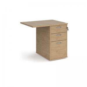 Desk high 3 drawer pedestal 600mm deep with 800mm flyover top - Kendal
