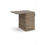 Desk high 3 drawer pedestal 600mm deep with 800mm flyover top - Nebraska Oak R25EP8NO