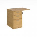 Desk high 3 drawer pedestal 600mm deep with 800mm flyover top - oak R25EP8O