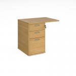 Desk high 3 drawer pedestal 600mm deep with 800mm flyover top - oak R25EP8O