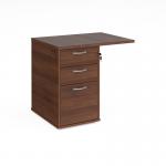 Desk high 3 drawer pedestal 600mm deep with 800mm flyover top - walnut R25EP8W