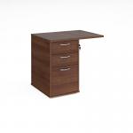 Desk high 3 drawer pedestal 600mm deep with 800mm flyover top - walnut