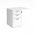 Desk high 3 drawer pedestal 600mm deep with 800mm flyover top - white R25EP8WH