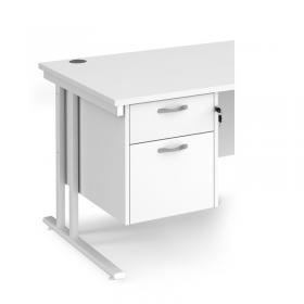 Maestro 25 2 drawer fixed pedestal - white R2FWH