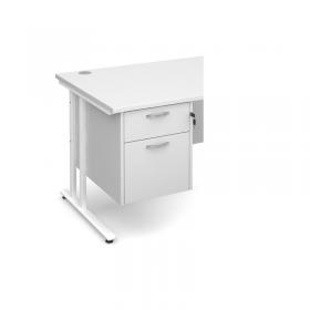 Maestro 25 2 drawer fixed pedestal - white R2FWH