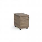 Mobile 2 drawer pedestal with silver handles 600mm deep - Nebraska Oak R2MNO