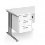 Maestro 25 3 drawer fixed pedestal - white R3FWH