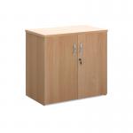 Universal double door cupboard 740mm high with 1 shelf - beech R740DB