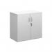 Duo double door cupboard 740mm high with 1 shelf - white R740DD-WH