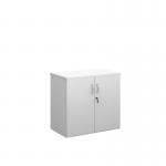 Duo double door cupboard 740mm high with 1 shelf - white R740DD-WH