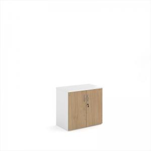 Duo double door cupboard 740mm high with 1 shelf - white with kendal