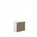 Duo double door cupboard 740mm high with 1 shelf - white with nebraska oak doors R740DD-WHNO