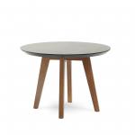 Ray Coffee Table With Circular 25mm Top And Square Solid Oak Legs 600mm Diameter - White Top
