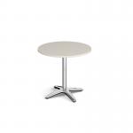 Roma circular dining table with 4 leg chrome base 800mm - Light Grey RDC800-LG