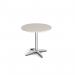 Roma circular dining table with 4 leg chrome base 800mm - Light Grey RDC800-LG