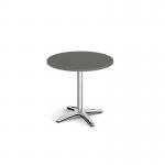 Roma circular dining table with 4 leg chrome base 800mm - Onyx Grey RDC800-OG