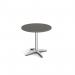 Roma circular dining table with 4 leg chrome base 800mm - Onyx Grey RDC800-OG