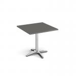 Roma square dining table with 4 leg chrome base 800mm - Onyx Grey RDS800-OG