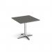 Roma square dining table with 4 leg chrome base 800mm - Onyx Grey RDS800-OG