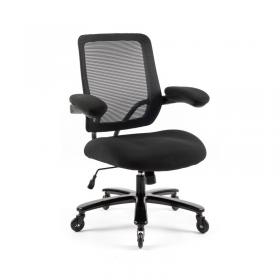 Reiki low back heavy duty mesh chair with adjustable arms and fabric seat REI300T1-K