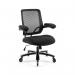 Reiki low back heavy duty mesh chair with adjustable arms and fabric seat REI300T1-K