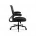 Reiki low back heavy duty mesh chair with adjustable arms and fabric seat REI300T1-K