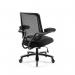 Reiki low back heavy duty mesh chair with adjustable arms and fabric seat REI300T1-K