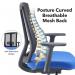 Ronan mesh back operators chair with fixed arms - blue RON300T1-B