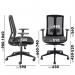 Ronan mesh back operators chair with fixed arms - black RON300T1-K