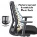 Ronan mesh back operators chair with fixed arms - black RON300T1-K