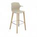 Roscoe high stool with natural oak legs and plastic shell with arms - sandy beech ROS01-HSA-SB