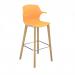 Roscoe high stool with natural oak legs and plastic shell with arms - warm yellow ROS01-HSA-WY