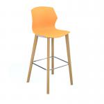 Roscoe high stool with natural oak legs and plastic shell - warm yellow ROS01-HS-WY