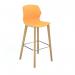 Roscoe high stool with natural oak legs and plastic shell - warm yellow