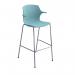 Roscoe high stool with chrome legs and plastic shell with arms - ice blue
