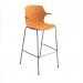 Roscoe high stool with chrome legs and plastic shell with arms - warm yellow ROS02-HSA-WY