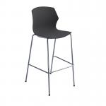 Roscoe high stool with chrome legs and plastic shell - charcoal grey ROS02-HS-CG