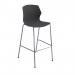 Roscoe high stool with chrome legs and plastic shell - charcoal grey