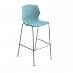 Roscoe high stool with chrome legs and plastic shell - ice blue ROS02-HS-IB