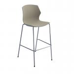 Roscoe high stool with chrome legs and plastic shell - sandy beech ROS02-HS-SB