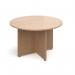 Arrow head leg circular meeting table 1200mm - beech RT12B