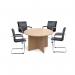 Arrow head leg circular meeting table 1200mm - beech RT12B