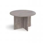 Arrow head leg circular meeting table 1200mm - grey oak