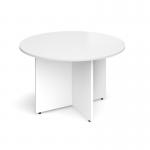 Arrow head leg circular meeting table 1200mm - white RT12WH