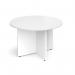 Arrow head leg circular meeting table 1200mm - white RT12WH